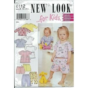 New Look Sewing Pattern 6112 Top Shirt Pants Size NB-L